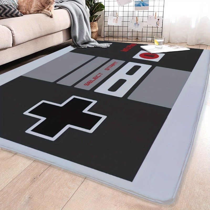 Retro Gaming Rug - سجادة أرضية كريستالية مانعة للإنزلاق ،