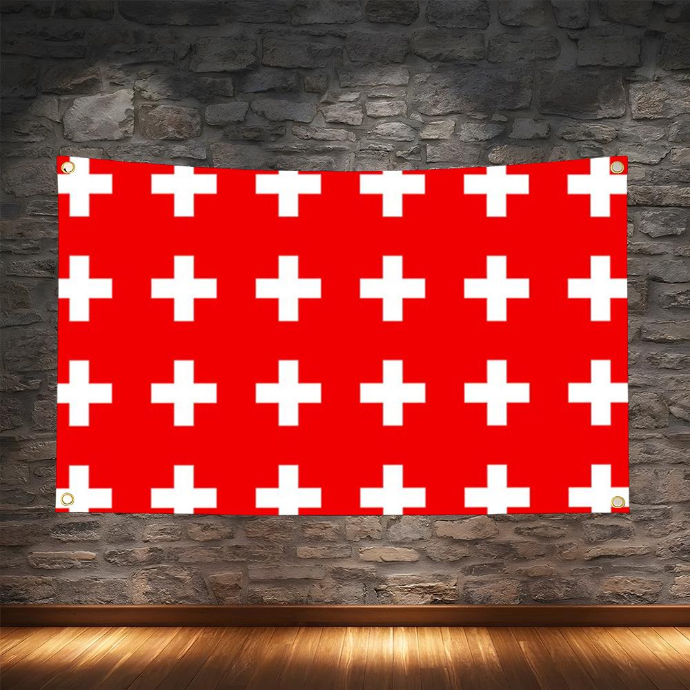 Retro Gaming Banner - علم سويسرا الشهير للتعليق على الحائط