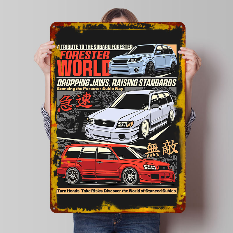 World Of Retro Gaming - لوحة معدنية مخصصة بتصميم سيارة رياضية