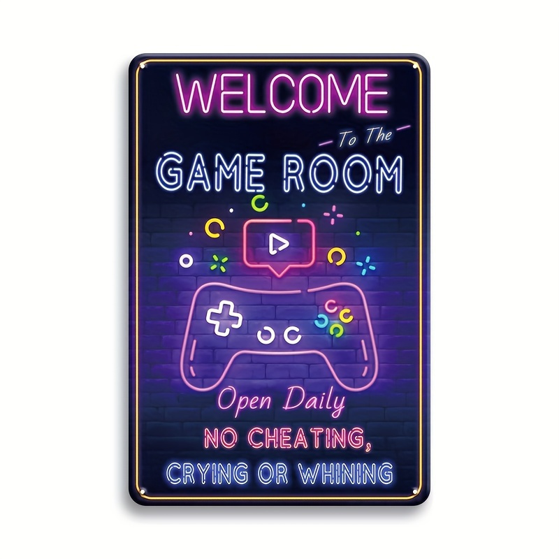 Retro Gaming Video - مرحبًا بكم في لافتة معدنية لغرفة