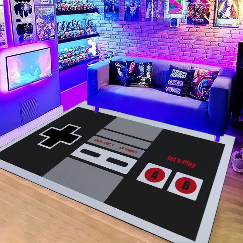Retro Gaming Rug - سجادة بتصميم وحدة تحكم NES كلاسيكية،