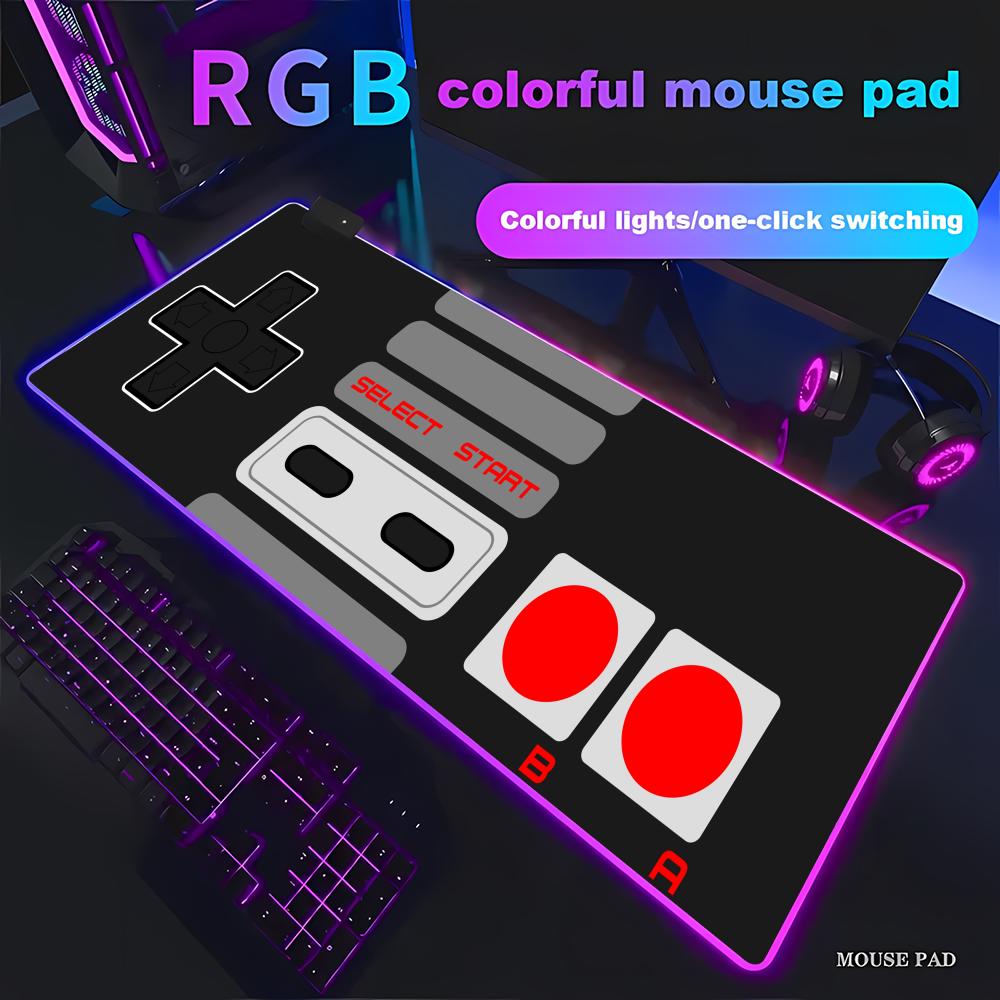 Retro Gaming Desk - لوحة ماوس كبيرة للألعاب بتصميم RGB