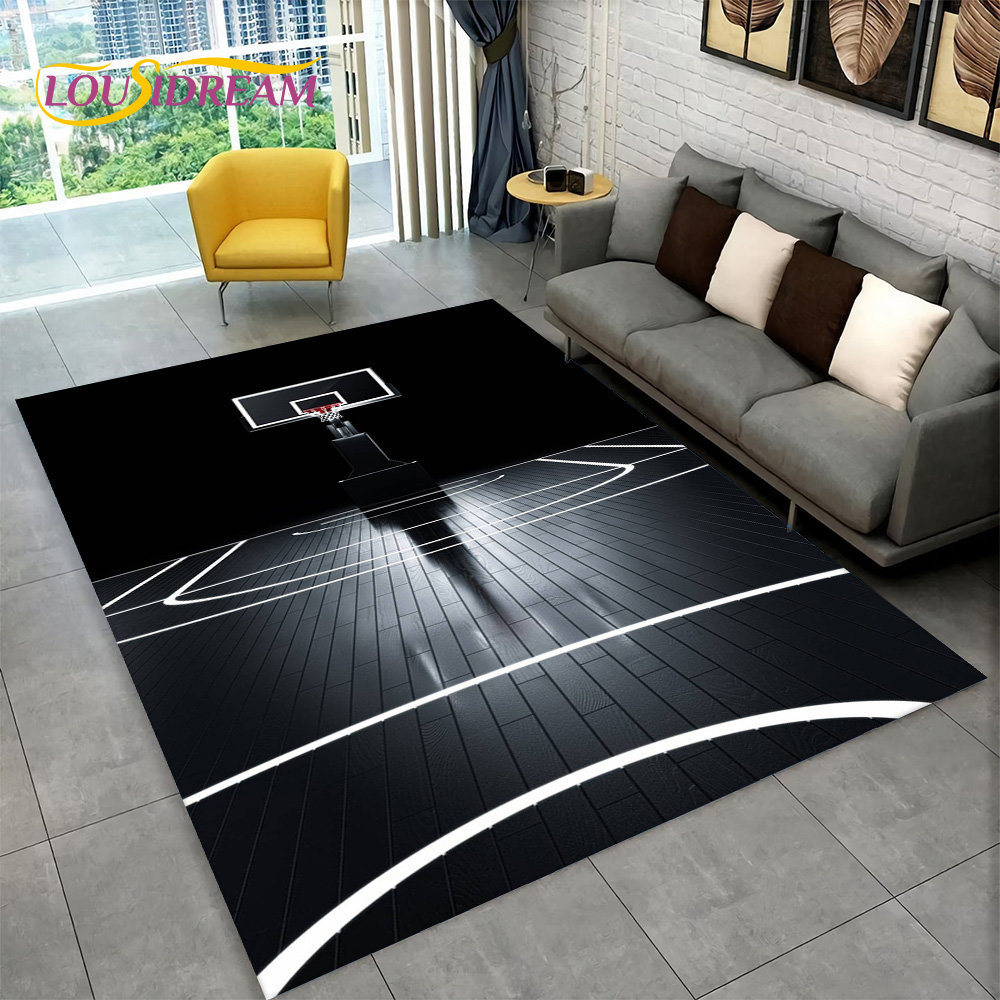 Retro Gaming Rug - ثلاثية الأبعاد كرة السلة كور الكرتون