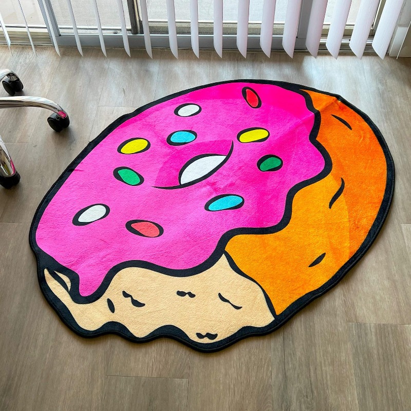Retro Gaming Rug - سجادة VIKAMA على شكل دونات، مانعة