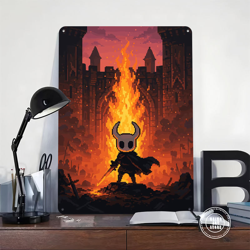 ملصق مطبوع بتصميم فارس أمام قل - مراجعة Retro Knight Gaming وسعره