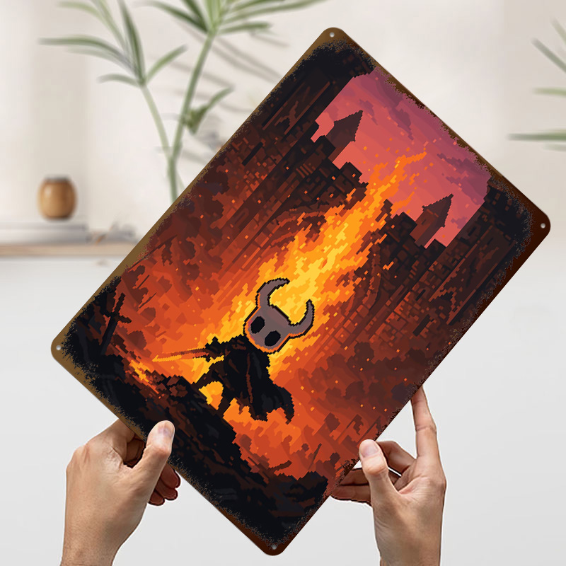ملصق مطبوع بتصميم فارس أمام قل - مراجعة Retro Knight Gaming وسعره