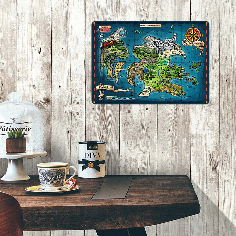 ملصق مطبوع عليه خريطة World of - مراجعة World Of Retro Gaming وسعره