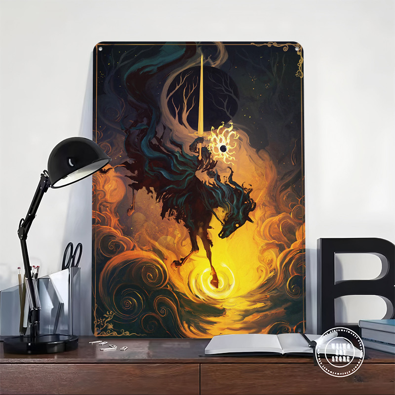 لوحة معدنية مخصصة بتصميم فارس  - مراجعة Retro Knight Gaming وسعره