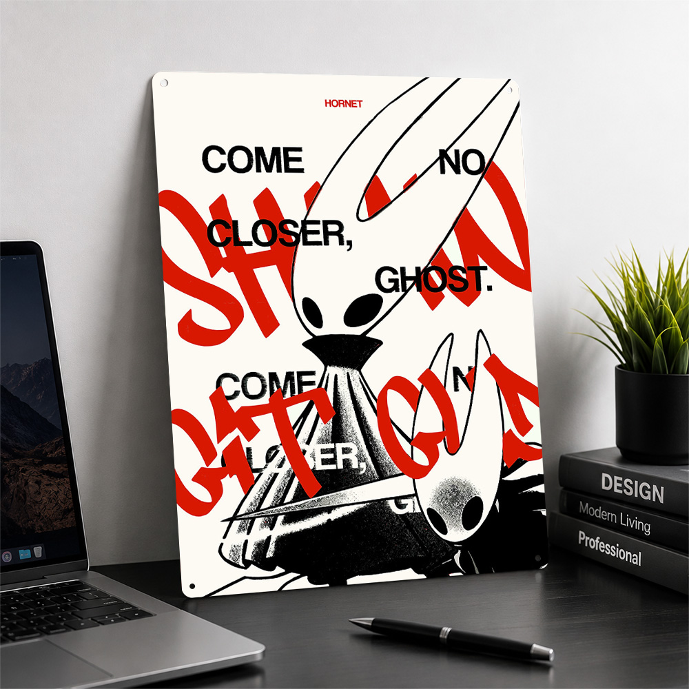 Hollow Knight Hornet ملصق معدن - مراجعة Retro Knight Gaming وسعره