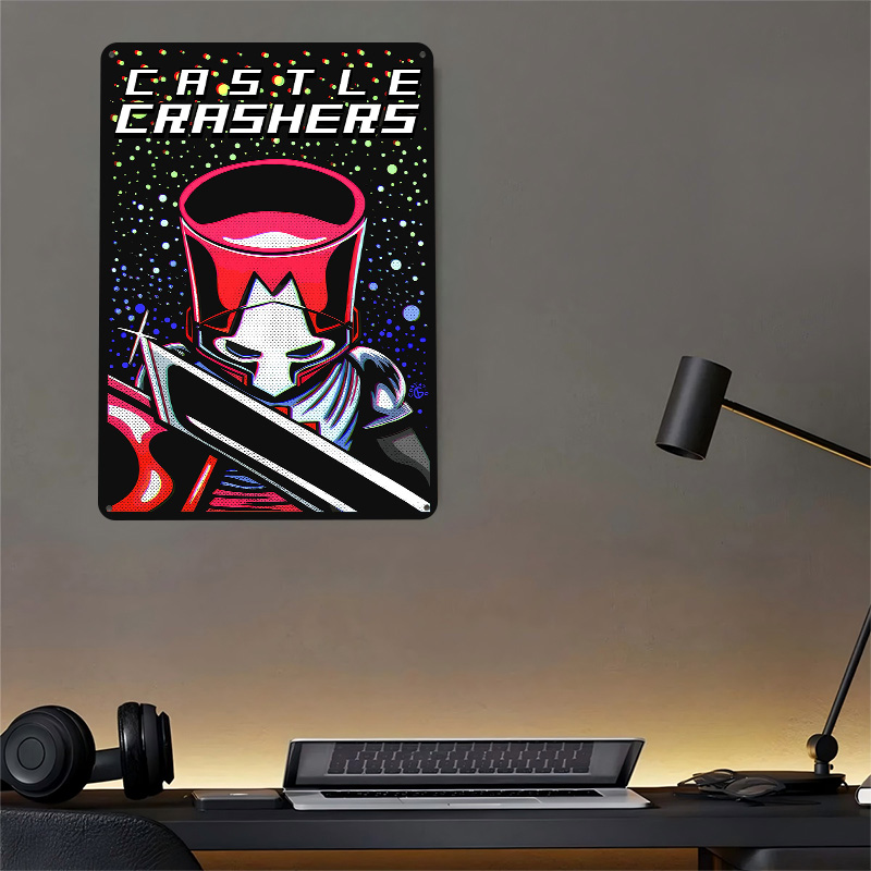 ملصق معدني بتصميم فارس كاسل كر - مراجعة Retro Knight Gaming وسعره